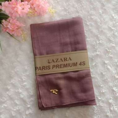 Warna mauve Ukuran 110 cm x 110 cm Jilbab azara paris premium logo / Jilbab lotus (tanpa logo)kualit