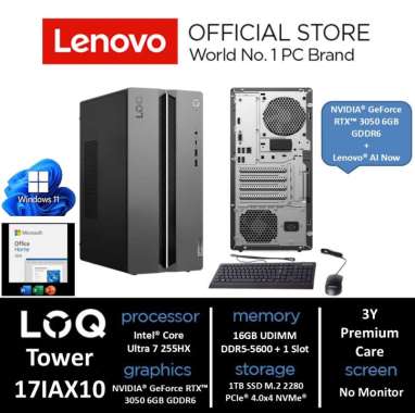 Lenovo LOQ Tower 17IAX10 Intel Core Ultra 7 255HX 16GB 1TB SSD NVIDIA GeForce RTX 3050 6GB WIN11 Off