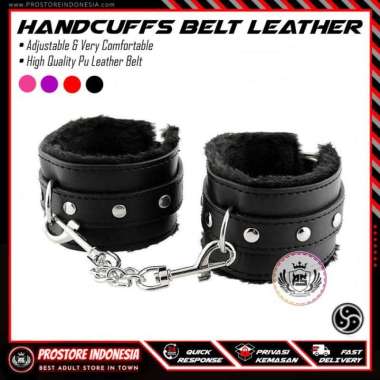 BDSM HAND CUFF BELT LEATHER PREMIUM - Bondage Borgol Sex Kain Bulu Soft Cinta Ikat Kaki Tangan Ranta