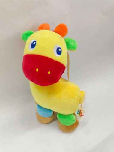 Baby Grow Boneka Musical Tarik Mainan Anak Bayi Jerapah Mulut Merah