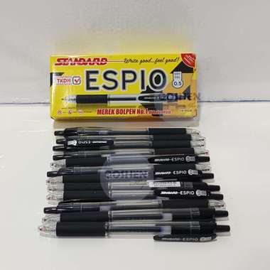 Pulpen Gel STANDARD ESPIO Retractable 0.5 mm Isi 12 pcs