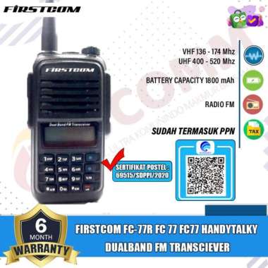 Firstcom FC 77R FC77 Dual Band Ht Firstcom Fc 77r Fc-77r Fc77 Vhf Uhf 5watt Original Garansi Resmi