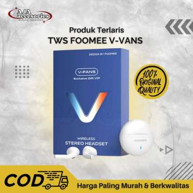 Headset Buletooth FOOMEE | TWS V-FANS Wireless Stereo Earphone