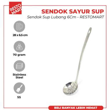 Soup Ladle Perforated / Sendok Sayur Sup Berlubang RESTOMART Stainless (2111025)(F4)