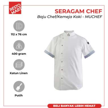 Seragam Chef / Baju Chef / Kemeja Koki MUCHEF Katun (1394271)(F0)