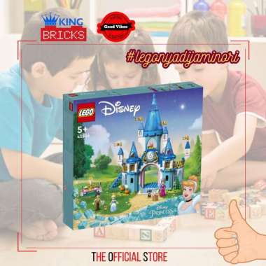 LEGO Original DISNEY 43206 Cinderella and Prince Charming Castle - Mainan Anak Perempuan Cewek Walt 