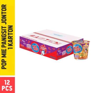 Pop Mie Kuah Pedes Dower rasa Pangsit Jontor 1 Karton (12 Cups)
