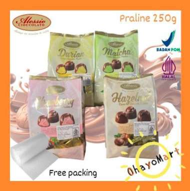 Alessio Chocolate Praline / Alessio Cokelat praline isi krim aneka rasa 250g Durian