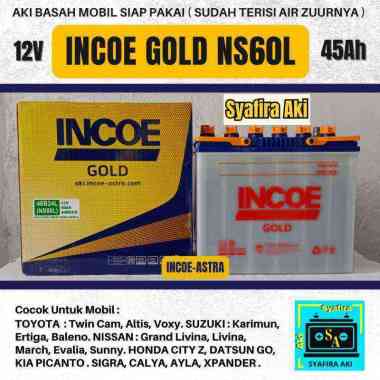 Aki Mobil Nissan March INCOE GOLD Astra NS60L Aki Basah 12V / 45 Ah