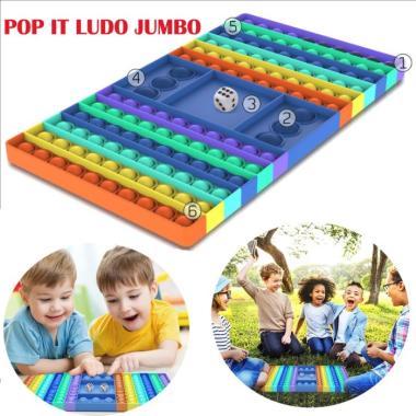 Mainan Pop It Ludo Pop It Rainbow Jumbo Mainan Anak Pop it Ludo Jumbo