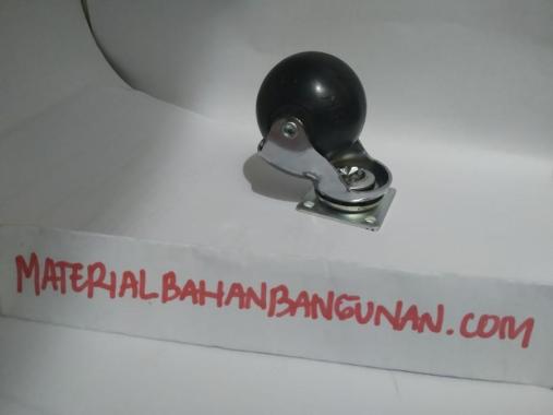 Roda Karet Bulat 2 inch Hidup Mini Kecil Abus TG Hitam Ban Etalase