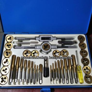 Set tap and die cmart 40 pcs mata senai pembuat drat ulir baut