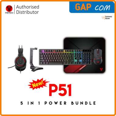 Keyboard Mouse Gaming Combo Fantech P51 5in1 Gaming Gear Set Bundle P51 Hitam