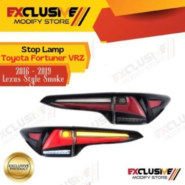 LAMPU BELAKANG/STOP LAMP/TAIL LIGHTS FORTUNER VRZ LEXUS STYLE 2016 - 2019 SMOKE