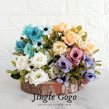 Bunga Mawar Rose Lancip Hiasan Seserahan Pesta Dekorasi Buket A307 warna Biru