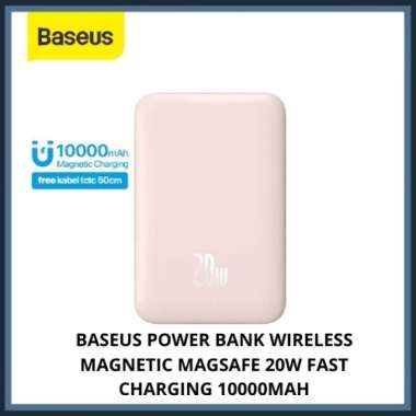 BASEUS POWER BANK WIRELESS MAGNETIC MAGSAFE 20W FAST CHARGING 10000MAH Biru