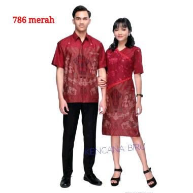 786 Merah Couple batik M - bigsize 5L kemeja pria dress wanita - KEMEJA 5L