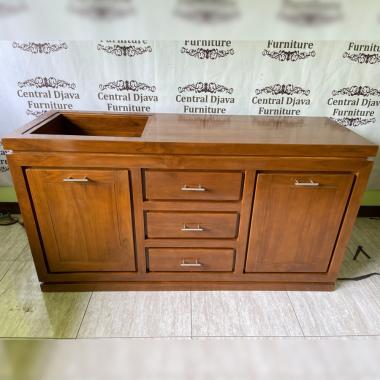 Bufet Meja Wastafel Kayu Jati Buffet Kompor Lemari Dapur Piring Gelas Kitchen Set
