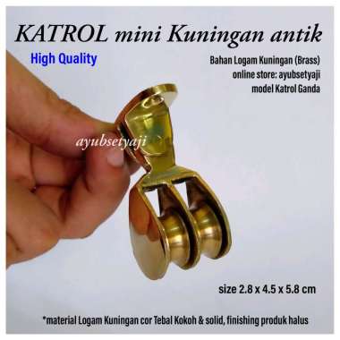 Katrol kuningan mini model Ganda Katrol mini kecil Kuat Kuningan