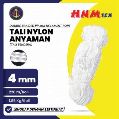 TALI NYLON ANYAMAN 4 MM // TALI ANYAMAN PUTIH POLOS