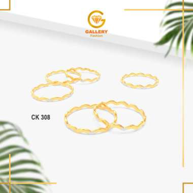 Cincin Emas Gelombang Gold Kadar 6K dan 8K Setengah Gram Ringan CK 308 Kadar 375 atau 8K