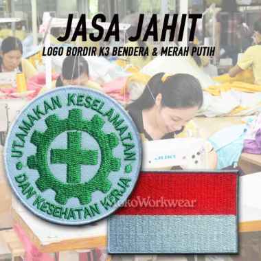 JASA JAHIT BORDIR K3 KESELAMATAN +BENDERA