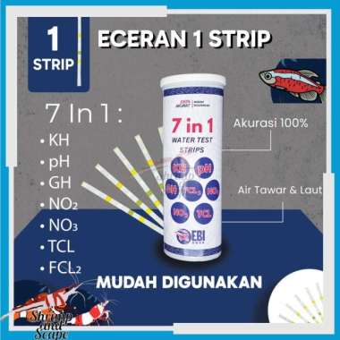 1 Strip KH GH Nitrit Nitrat Klorin Water Test Kit Aquarium / Tes Air