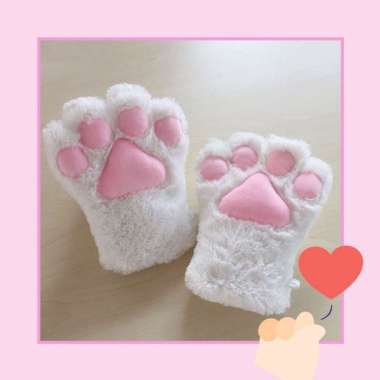 Verish PPW paw gloves glove sarung tangan nekomimi cat cosplay neko PUTIH
