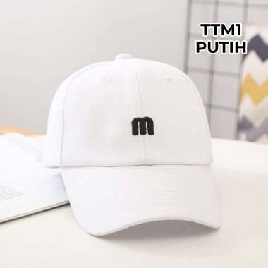 VERISH Topi Baseball Pria Dewasa Motif Huruf M Distro Cap Olahraga Sport Tennis Golf Outdoor Kualita