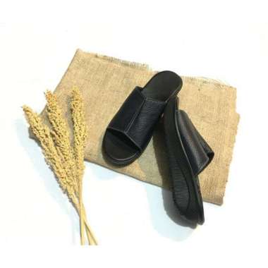 VERISH SANDAL KULIT TERLARIS MODEL TERBARU SANDAL WANITA SANDAL KULIT SAPI ASLI 40 Hitam