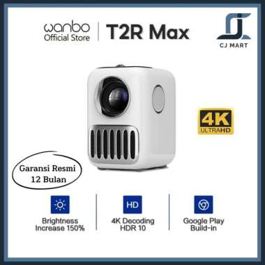 Wanbo T2R Max Projector 1080P 350ANSI Lumens Support 4K Led Proyekor T2R Max