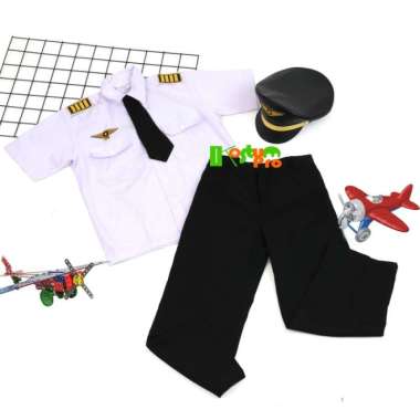 TERMURAH KOSTUM PILOT UK 3 (3-4 TAHUN) BAJU PROFESI KARNAVAL KEREN - 5-6 tahun