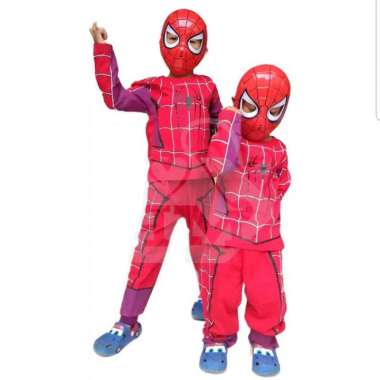 KOSTUM TOPENG SUPERHERO SPIDERMAN - BAJU TOPENG ANAK SPIDERMAN - 4-5 tahun