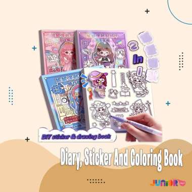 Diary, Sticker And Coloring Book Blue