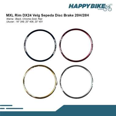 MXL Rim DX24 Veleg Sepeda Discbrake 20 451 20 HOLE Gold