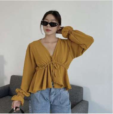 Kayla Blouse Uragiri Premium | Zura Blouse Top Uragigiri Airflow | Blouse Wanita Wrap Top Rampel | K