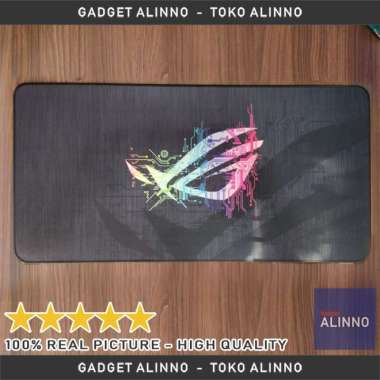 MOUSEPAD GAMING PANJANG MOUSEPAD ROG 40CM X 80CM DESK MAT PANJANG 40 X 80 LOGO RAINBOW
