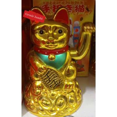 Kucing hoki koin/kucing rezeki/lucky cat/maneki kucing keberuntungan pajangan patung kucing hoki bat