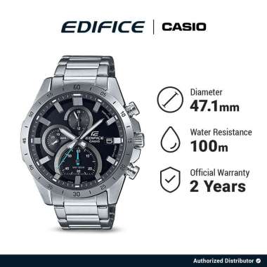 Casio Edifice EFR-571D-1AVUDF Jam Tangan Pria Analog Stainless Steel Hitam 47.1mm