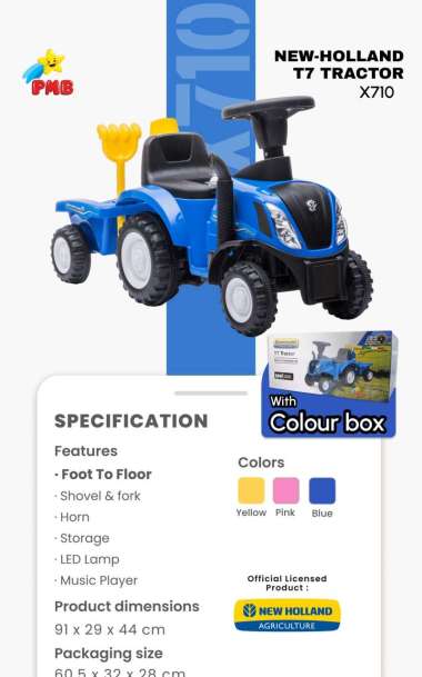 MOBIL TRACTOR MAINAN ANAK X710 - NEW HOLLAND T7 TRACTOR FTF X 710 PMB