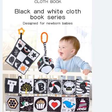Contrast Book Baby Series Cloth Buku Sensory Mainan Edukasi Anak 3in1