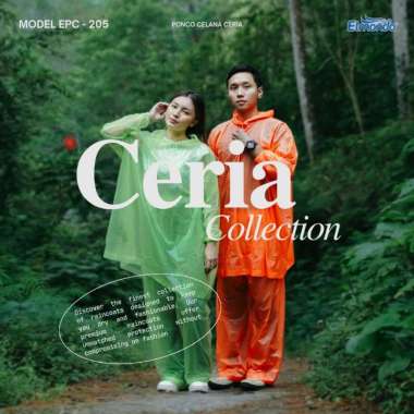 VERISH Jas Hujan Dewasa Ponco Celana CERIA 205 ELMONDO Ponco Lengan Celana Murah Hitam