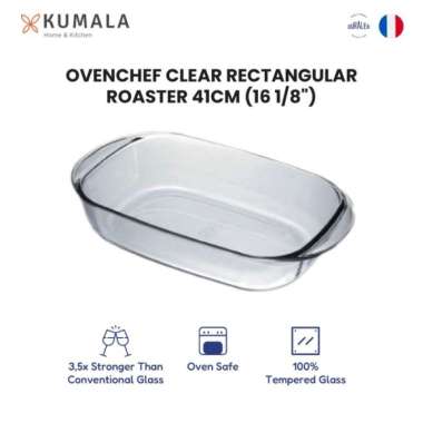 DURALEX OVENCHEF - Wadah Mangkuk Kaca Tahan Panas - Oven Dish Baking Rectangle 41CM - 1pcs