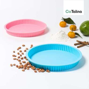 Loyang Cetakan Cake Berbentuk Bulat Bahan Silicone Silikon Tahan Panas Catalina BAK 35A Biru