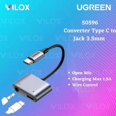 ugreen converter adapter audio charger 2in1 type c to c + jack 3.5mm