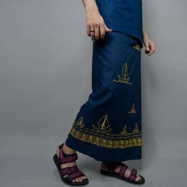 Sarung Bordir Motif Riau Bordir Timbul Sarung Putih Sholat NAVY