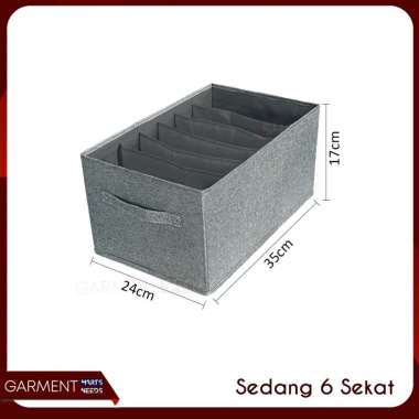 Kotak Penyimpanan Baju Mainan Desktop Storage Box Organizer Lipat Sekat Rangka Kawat Multifungsi SED