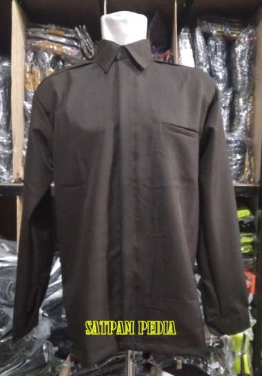 Safari Warna Cokelat Panjang Kancing Dalam Bahan La Ricci - Safari Satpam - Safari Security XL