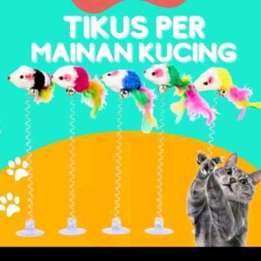 Spring lonceng tikus - Mainan kucing tikus per