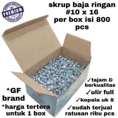 SKRUP BAJA RINGAN 10 X 16 SEKRUP BAJA RINGAN 10X16 PER PAK ISI 100 PCS